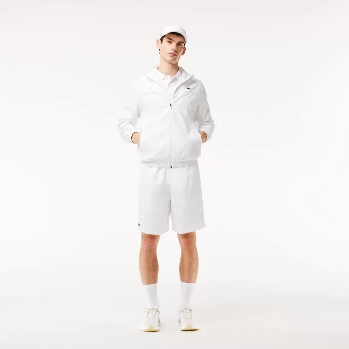 Lacoste SPORT tennisshorts til mænd i massiv diamantvævet taft