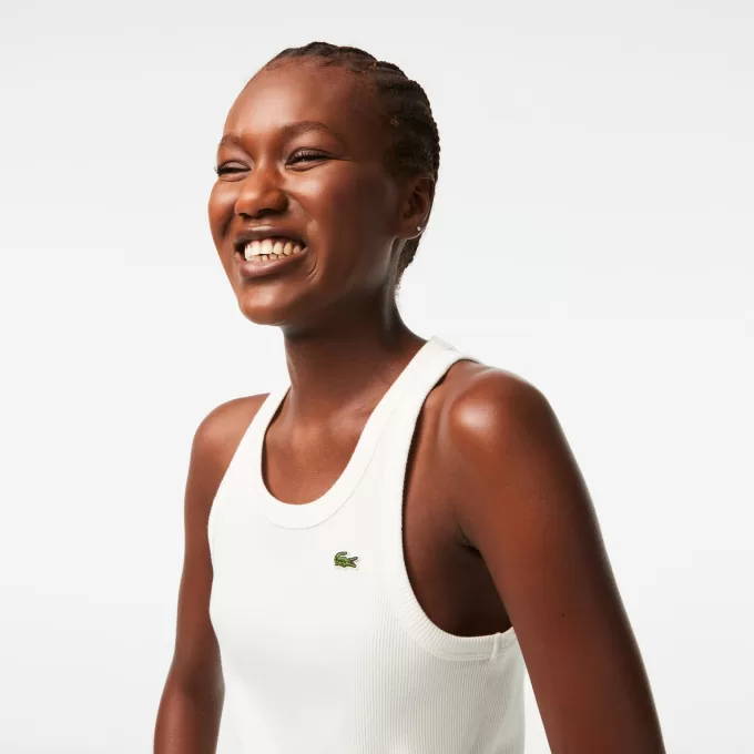 Lacoste Slim Fit Tanktop i økologisk bomuld til kvinder