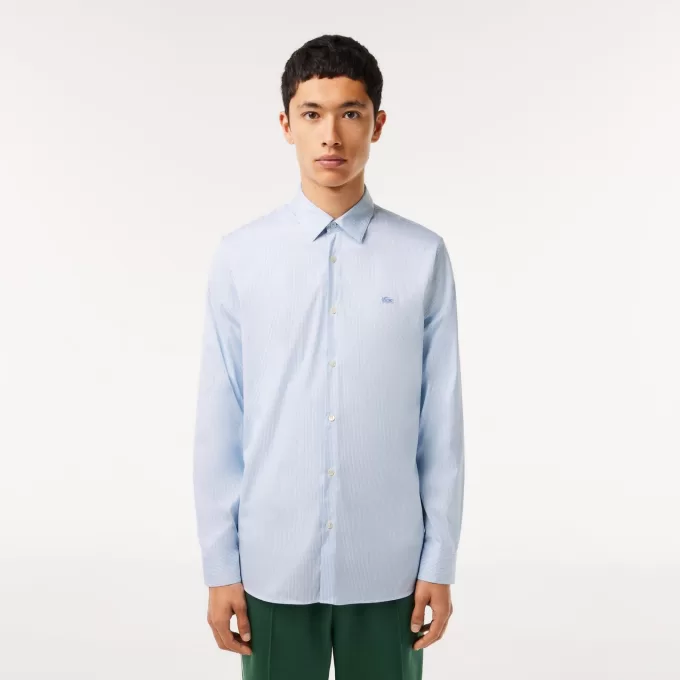 Lacoste Slim Fit Ternet Stretch Poplin-skjorte til mænd