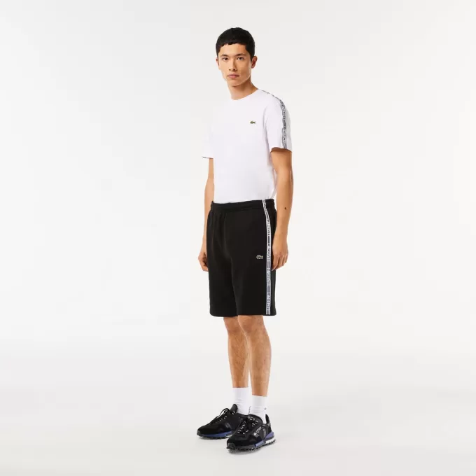 Lacoste bomulds flannel joggershorts til mænd