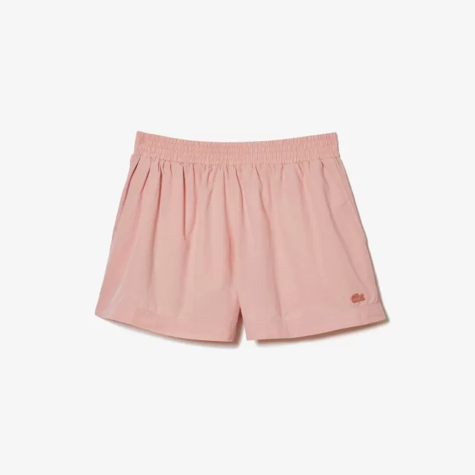 Lacoste bomuldspoplinshorts til kvinder