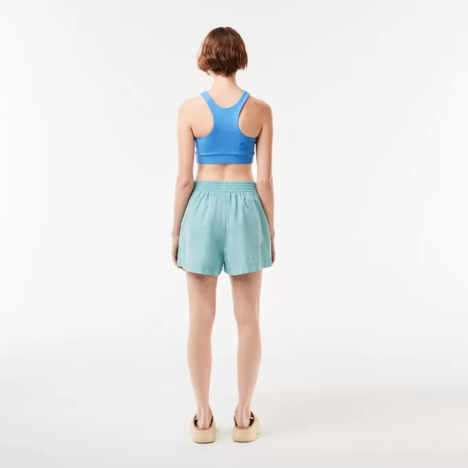 Lacoste bomuldspoplinshorts til kvinder