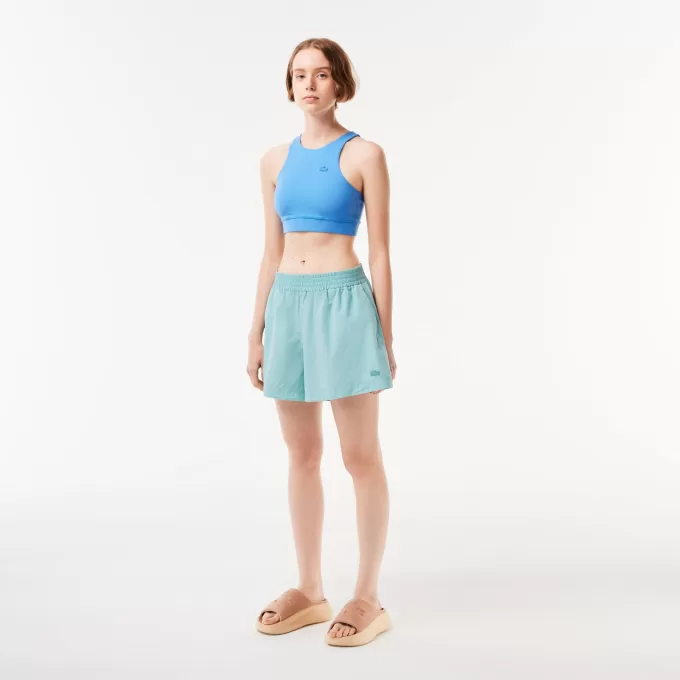 Lacoste bomuldspoplinshorts til kvinder