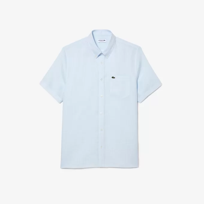 Lacoste kortærmet linnedskjorte til mænd