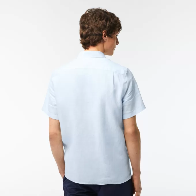 Lacoste kortærmet linnedskjorte til mænd