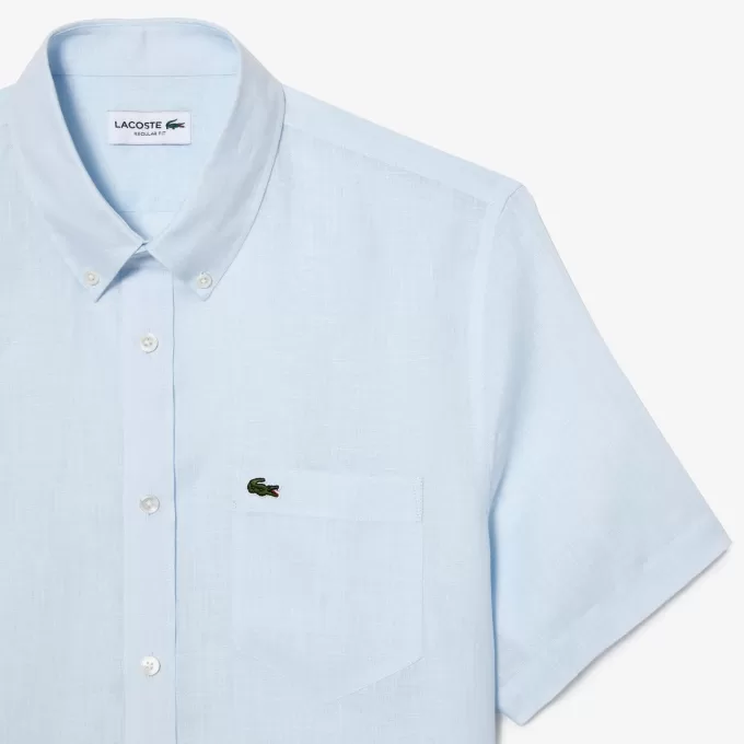 Lacoste kortærmet linnedskjorte til mænd