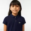 Lacoste mini-piqué-poloshirt med flæskekrave til piger