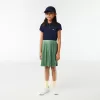 Lacoste mini-piqué-poloshirt med flæskekrave til piger