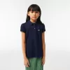 Lacoste mini-piqué-poloshirt med flæskekrave til piger