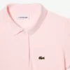 Lacoste mini-piqué-poloshirt med flæskekrave til piger