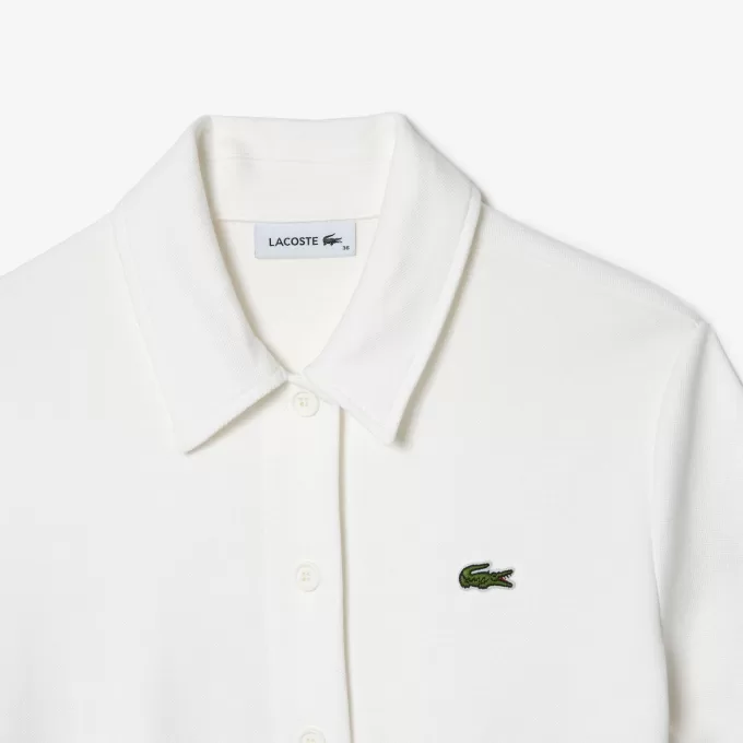 Lacoste økologisk bomuldspolokjole med knapper til kvinder