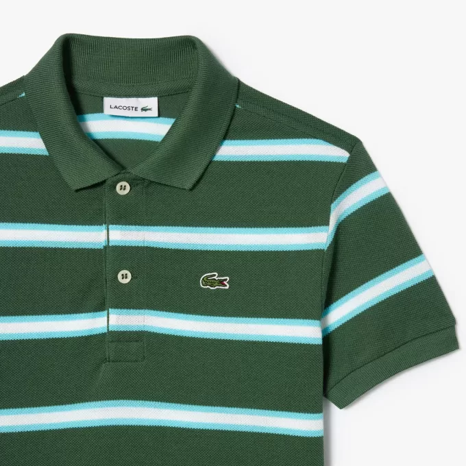 Lacoste stribet piqué poloshirt til drenge