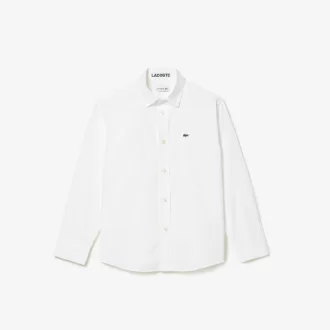 Lacoste stribet print Oxford bomuldsskjorte til børn
