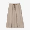 Lang plisseret flannel nederdel