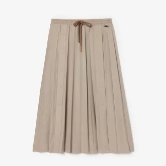 Lang plisseret flannel nederdel