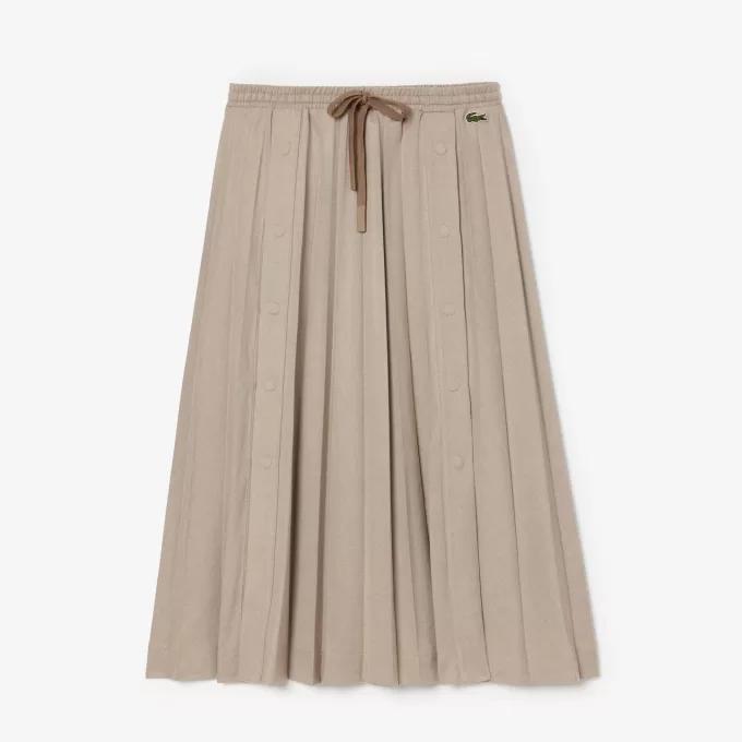 Lang plisseret flannel nederdel