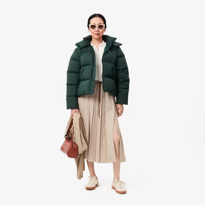 Lang plisseret flannel nederdel