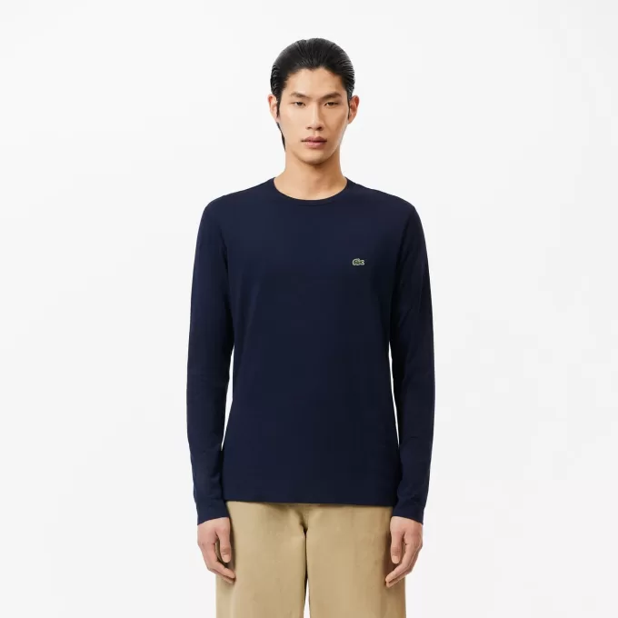 Langærmet Pima T-shirt i bomuld
