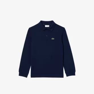 Langærmet piqué poloshirt