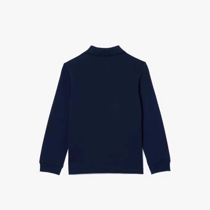 Langærmet piqué poloshirt