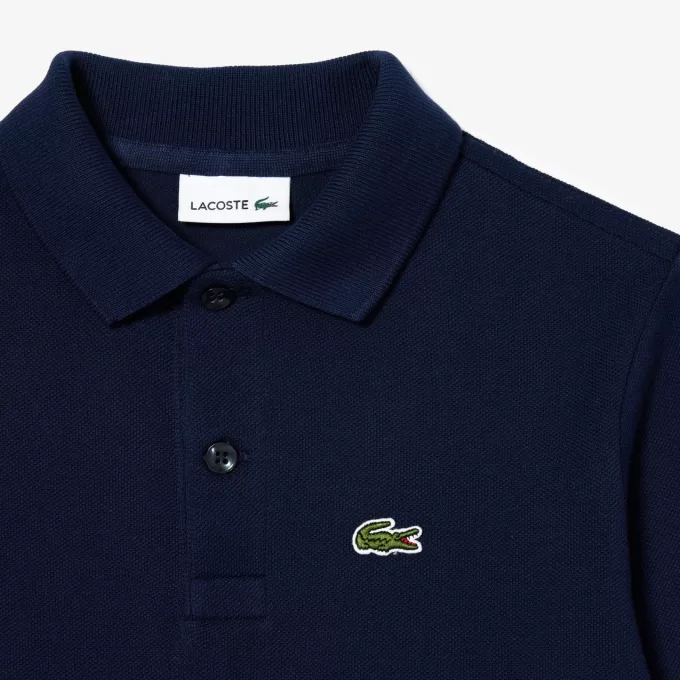 Langærmet piqué poloshirt