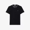 Letvægts T-shirt med Jacquard-hals i piqué
