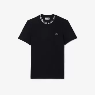 Letvægts T-shirt med Jacquard-hals i piqué Letvægts T-shirt med Jacquard-hals i piqué