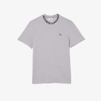 Letvægts T-shirt med Jacquard-hals i piqué Letvægts T-shirt med Jacquard-hals i piqué