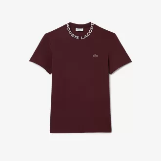 Letvægts T-shirt med Jacquard-hals i piqué Letvægts T-shirt med Jacquard-hals i piqué