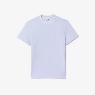 Letvægts T-shirt med Jacquard-hals i piqué Letvægts T-shirt med Jacquard-hals i piqué