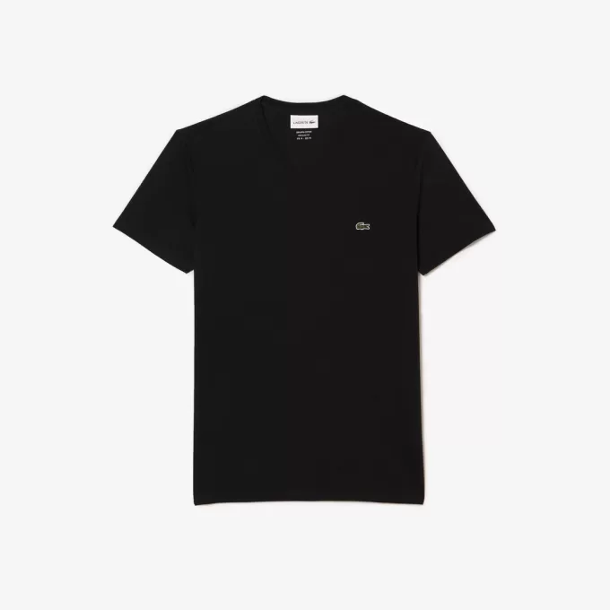 Letvægts T-shirt med Pima V-hals i bomuld