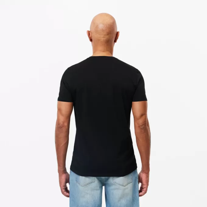 Letvægts T-shirt med Pima V-hals i bomuld