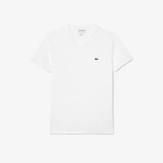 Letvægts T-shirt med Pima V-hals i bomuld Letvægts T-shirt med Pima V-hals i bomuld