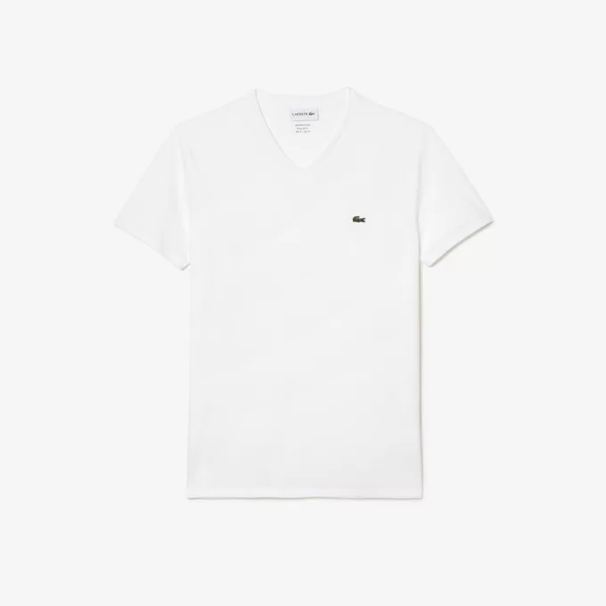 Letvægts T-shirt med Pima V-hals i bomuld