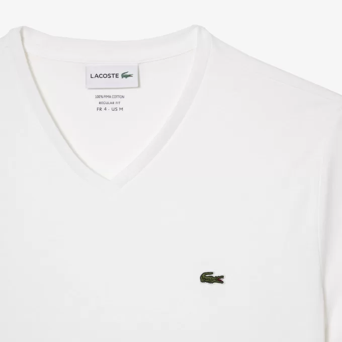 Letvægts T-shirt med Pima V-hals i bomuld