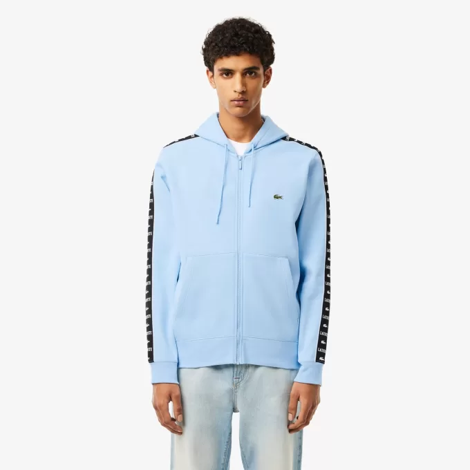 Logo Stripe hættetrøje med lynlås