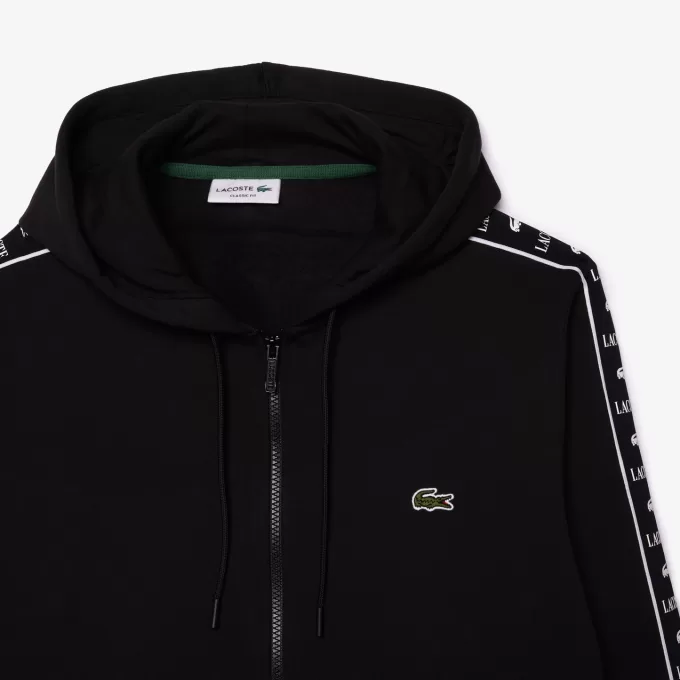 Logo Stripe hættetrøje med lynlås