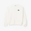 Loose Fit Badge Accent Fleece Sweatshirt