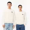 Loose Fit Badge Accent Fleece Sweatshirt