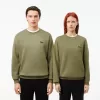 Loose Fit Badge Accent Fleece Sweatshirt