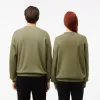 Loose Fit Badge Accent Fleece Sweatshirt