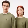 Loose Fit Badge Accent Fleece Sweatshirt