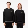 Loose Fit Badge Accent Fleece Sweatshirt