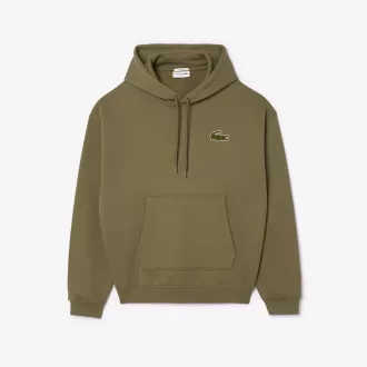Loose Fit Badge Accent Hættetrøje