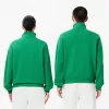 Loose Fit Zip Neck Badge Accent Sweatshirt