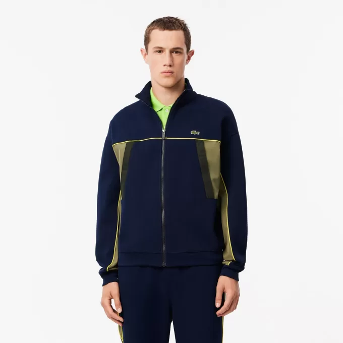Loose Fit Zip-Up Piqué Sweatshirt