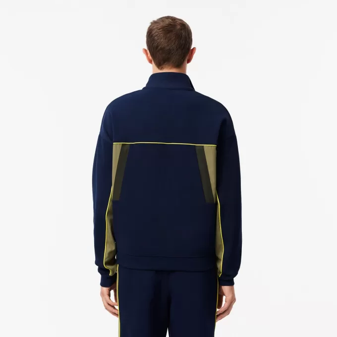 Loose Fit Zip-Up Piqué Sweatshirt