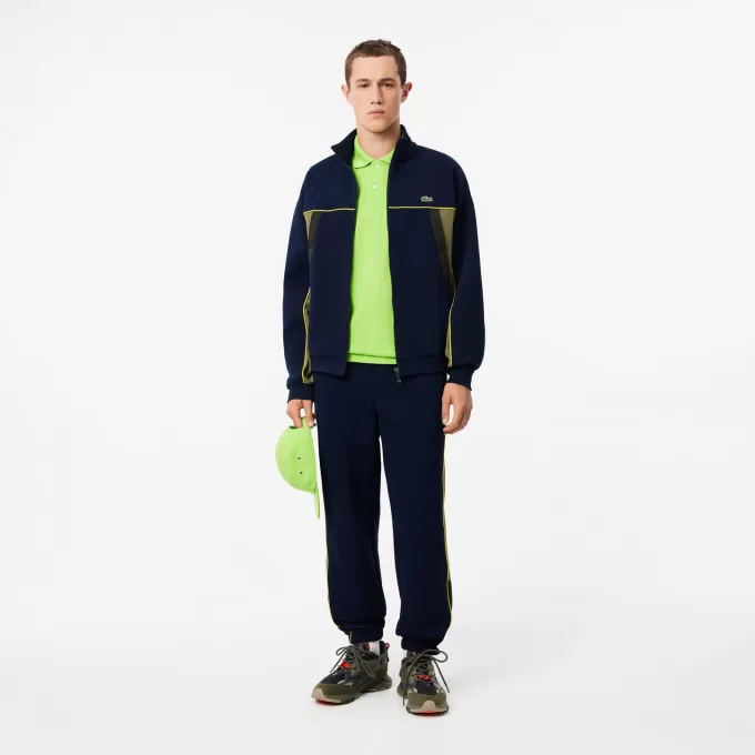 Loose Fit Zip-Up Piqué Sweatshirt