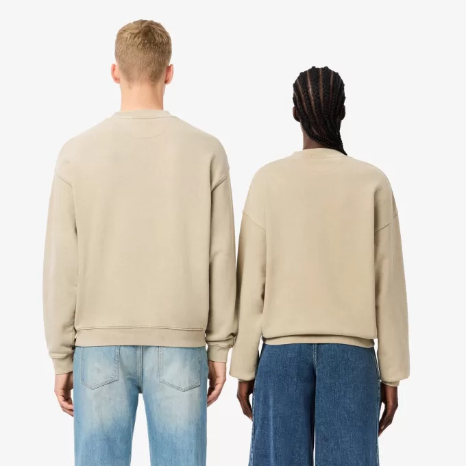 Loose Fit fleece sweatshirt med vaskeeffekt
