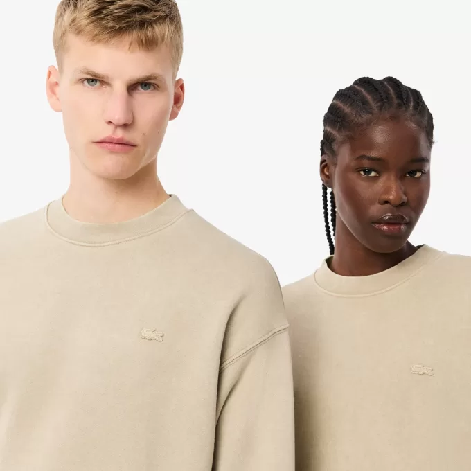 Loose Fit fleece sweatshirt med vaskeeffekt